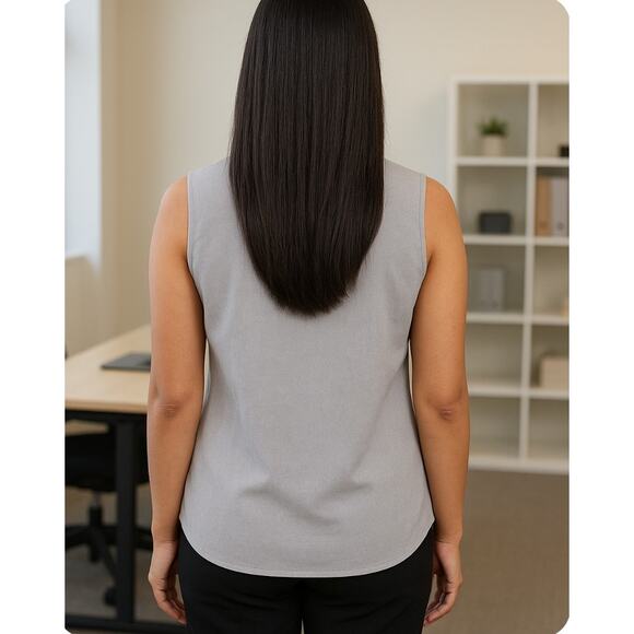 Cynthia Rowley Sleeveless semi pleated ruched neck blouse Size M - Picture 3 of 9